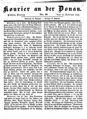 Kourier an der Donau (Donau-Zeitung) Freitag 13. Februar 1835