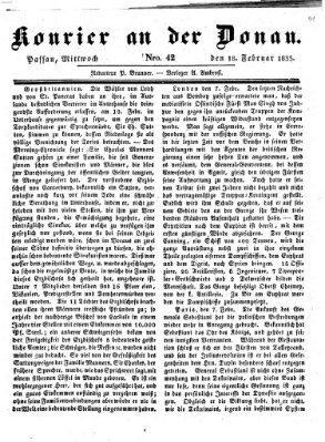 Kourier an der Donau (Donau-Zeitung) Mittwoch 18. Februar 1835