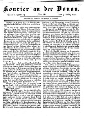 Kourier an der Donau (Donau-Zeitung) Montag 9. März 1835