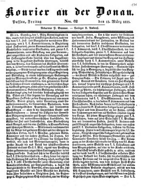 Kourier an der Donau (Donau-Zeitung) Freitag 13. März 1835