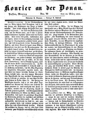 Kourier an der Donau (Donau-Zeitung) Montag 23. März 1835