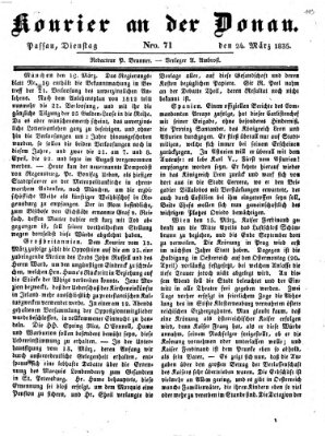 Kourier an der Donau (Donau-Zeitung) Dienstag 24. März 1835