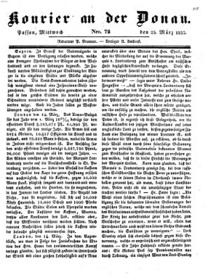 Kourier an der Donau (Donau-Zeitung) Mittwoch 25. März 1835