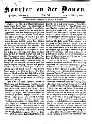 Kourier an der Donau (Donau-Zeitung) Montag 30. März 1835