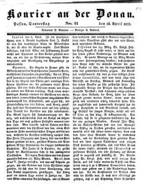 Kourier an der Donau (Donau-Zeitung) Donnerstag 16. April 1835