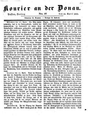 Kourier an der Donau (Donau-Zeitung) Freitag 24. April 1835