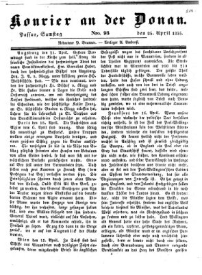 Kourier an der Donau (Donau-Zeitung) Samstag 25. April 1835