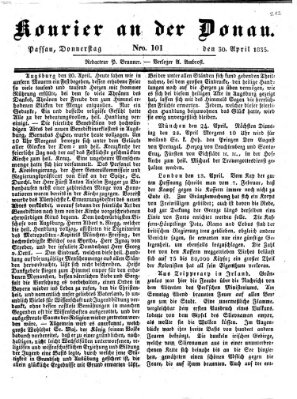 Kourier an der Donau (Donau-Zeitung) Donnerstag 30. April 1835