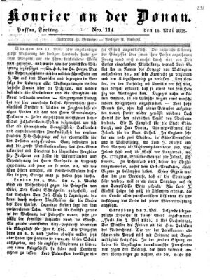 Kourier an der Donau (Donau-Zeitung) Freitag 15. Mai 1835