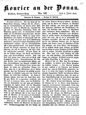 Kourier an der Donau (Donau-Zeitung) Donnerstag 4. Juni 1835