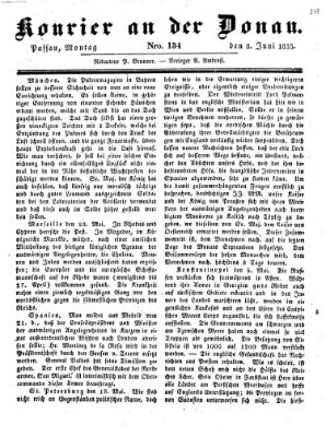 Kourier an der Donau (Donau-Zeitung) Montag 8. Juni 1835