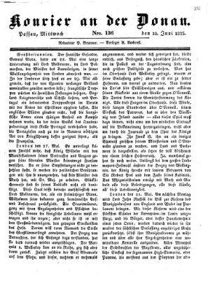 Kourier an der Donau (Donau-Zeitung) Mittwoch 10. Juni 1835