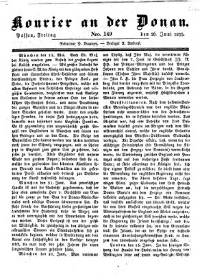 Kourier an der Donau (Donau-Zeitung) Freitag 26. Juni 1835