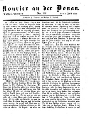 Kourier an der Donau (Donau-Zeitung) Mittwoch 8. Juli 1835