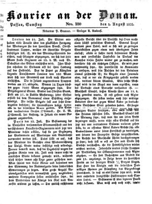 Kourier an der Donau (Donau-Zeitung) Samstag 1. August 1835