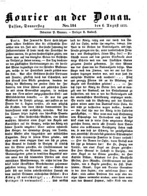 Kourier an der Donau (Donau-Zeitung) Donnerstag 6. August 1835