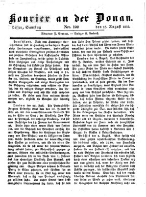 Kourier an der Donau (Donau-Zeitung) Samstag 15. August 1835
