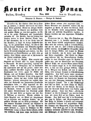 Kourier an der Donau (Donau-Zeitung) Dienstag 25. August 1835