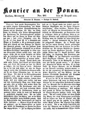 Kourier an der Donau (Donau-Zeitung) Mittwoch 26. August 1835