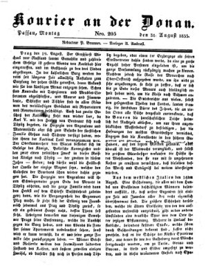 Kourier an der Donau (Donau-Zeitung) Montag 31. August 1835