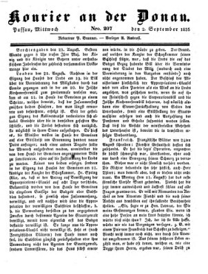 Kourier an der Donau (Donau-Zeitung) Mittwoch 2. September 1835