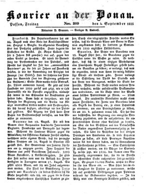 Kourier an der Donau (Donau-Zeitung) Freitag 4. September 1835