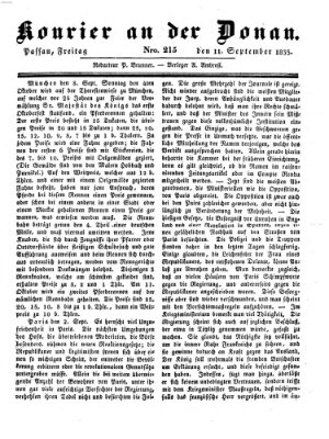 Kourier an der Donau (Donau-Zeitung) Freitag 11. September 1835