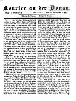 Kourier an der Donau (Donau-Zeitung) Mittwoch 16. September 1835