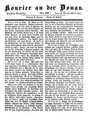 Kourier an der Donau (Donau-Zeitung) Samstag 19. September 1835