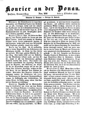 Kourier an der Donau (Donau-Zeitung) Donnerstag 1. Oktober 1835