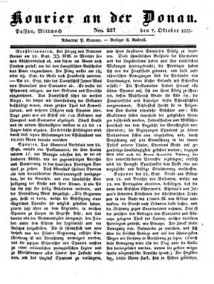 Kourier an der Donau (Donau-Zeitung) Mittwoch 7. Oktober 1835