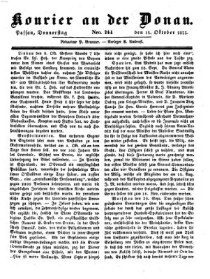 Kourier an der Donau (Donau-Zeitung) Donnerstag 15. Oktober 1835