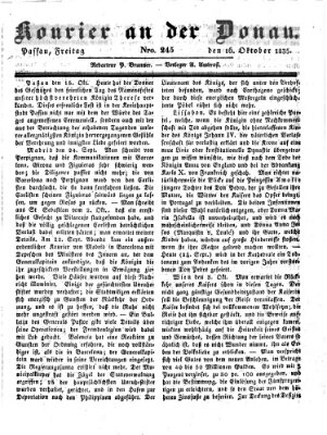 Kourier an der Donau (Donau-Zeitung) Freitag 16. Oktober 1835