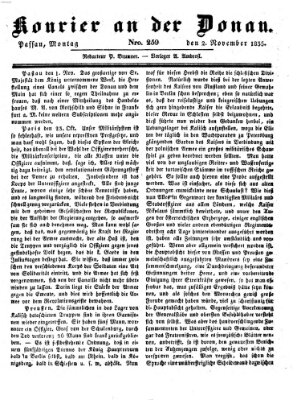 Kourier an der Donau (Donau-Zeitung) Montag 2. November 1835