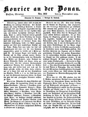 Kourier an der Donau (Donau-Zeitung) Montag 9. November 1835