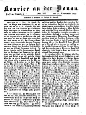 Kourier an der Donau (Donau-Zeitung) Samstag 14. November 1835