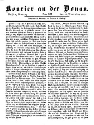 Kourier an der Donau (Donau-Zeitung) Montag 23. November 1835