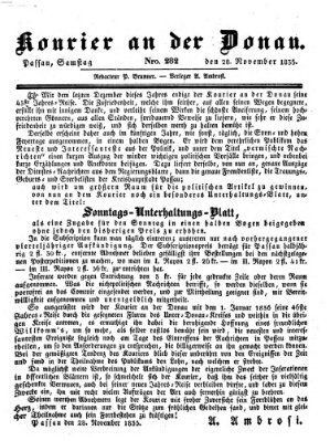 Kourier an der Donau (Donau-Zeitung) Samstag 28. November 1835