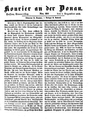 Kourier an der Donau (Donau-Zeitung) Donnerstag 3. Dezember 1835
