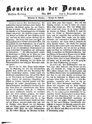 Kourier an der Donau (Donau-Zeitung) Freitag 4. Dezember 1835