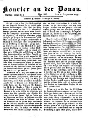 Kourier an der Donau (Donau-Zeitung) Dienstag 8. Dezember 1835