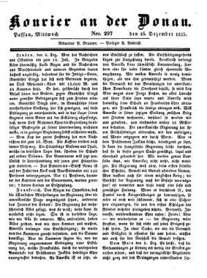 Kourier an der Donau (Donau-Zeitung) Mittwoch 16. Dezember 1835