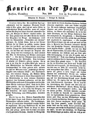 Kourier an der Donau (Donau-Zeitung) Samstag 19. Dezember 1835