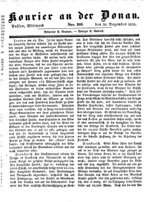 Kourier an der Donau (Donau-Zeitung) Mittwoch 30. Dezember 1835