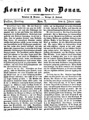 Kourier an der Donau (Donau-Zeitung) Freitag 8. Januar 1836