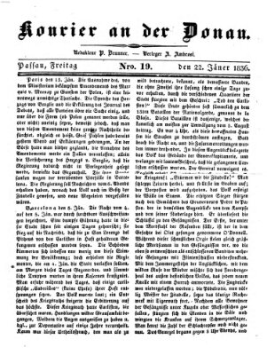 Kourier an der Donau (Donau-Zeitung) Freitag 22. Januar 1836