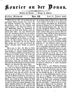 Kourier an der Donau (Donau-Zeitung) Mittwoch 27. Januar 1836