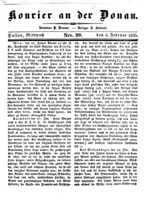 Kourier an der Donau (Donau-Zeitung) Mittwoch 3. Februar 1836