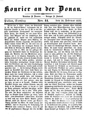 Kourier an der Donau (Donau-Zeitung) Samstag 20. Februar 1836