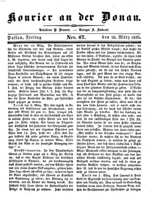 Kourier an der Donau (Donau-Zeitung) Freitag 18. März 1836